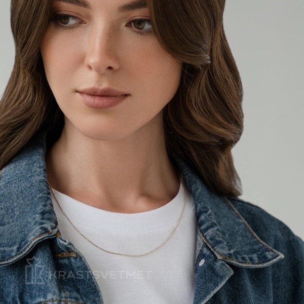 Цепь из желтого золота 585, плетение «Перлина»